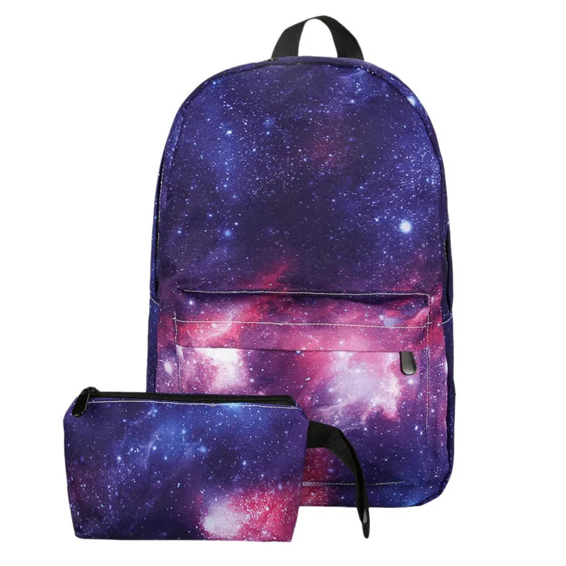 

2018 Fashion 2 Sets Women Girl Stars Travel Backpack School Bag Shoulder Bag Backpack Book Bag mochila Light Bag Rucksack