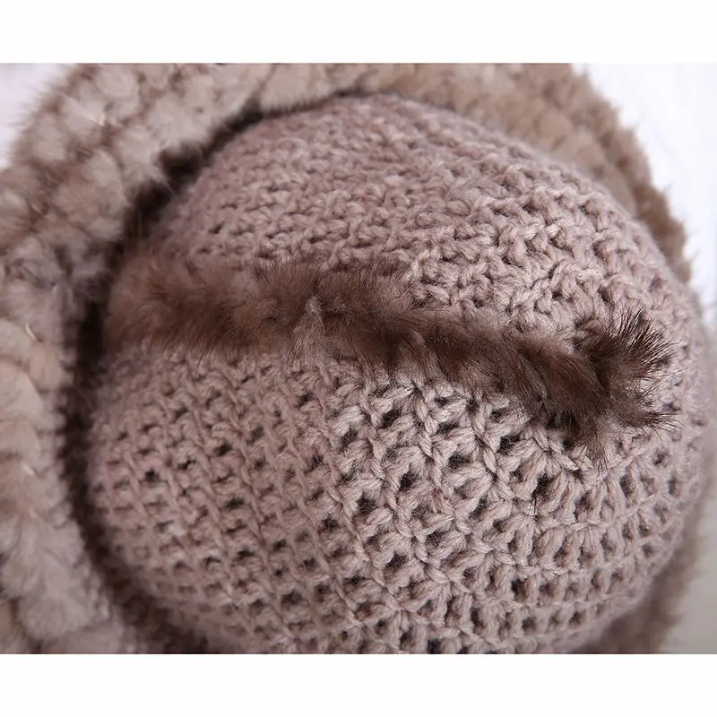 QIUSIDUN норковая вязаная шапка с меховым помпоном женские зимние шапки Gorro Feminino русская меховая шапка шапочки модные бейсболки Рождественская шапка
