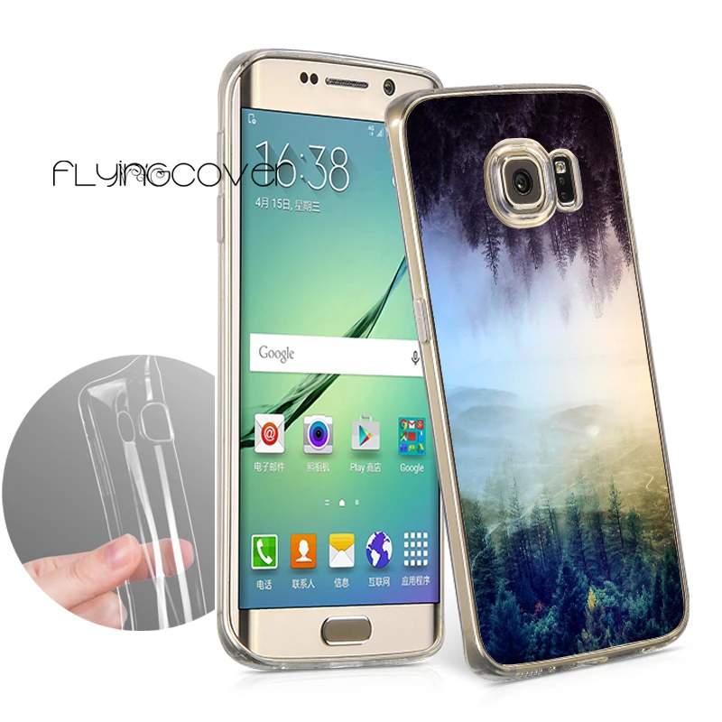 Coque зеркально лес Ясно Мягкий ТПУ силиконовый чехол для Samsung Galaxy S9 S8 плюс S6 S7 Edge Plus