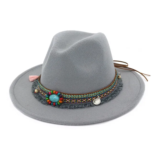 High Women Jazz Caps Hats Bohemia Style Woolen Hats for Spring Summer Beach