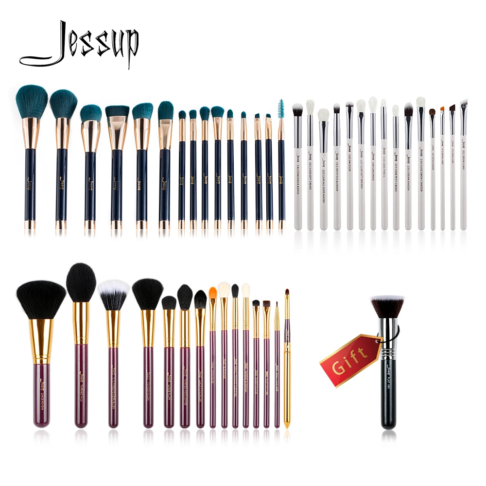 

Jessup Buy 3 get 1 gift Makeup Brushes set Cosmetic tool Make up brush Powder Foundation Eyeshadow Eyeliner kit Eye Liner Shader