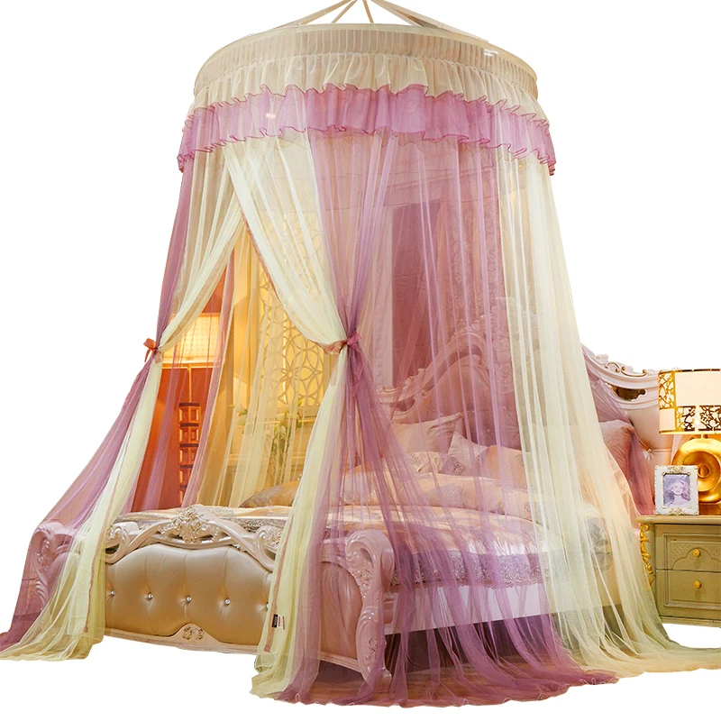 

Princess Bed Curtain Crocheted Mosquito Net Bed Canopy Netting Bed Valance Twin CK Ceiling-Mounted Bed Home Textiles Supplies 30