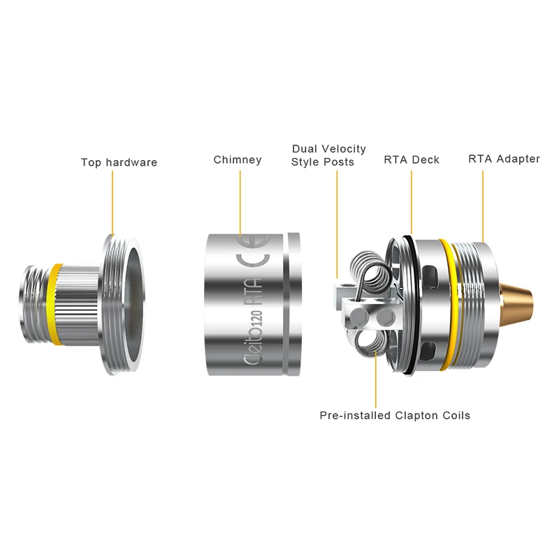 Original Aspire Cleito 120 RTA System High Quality RTA System Dual coil velocity-style Deck DIY for E Cigarette Cleito 120 Tank 03