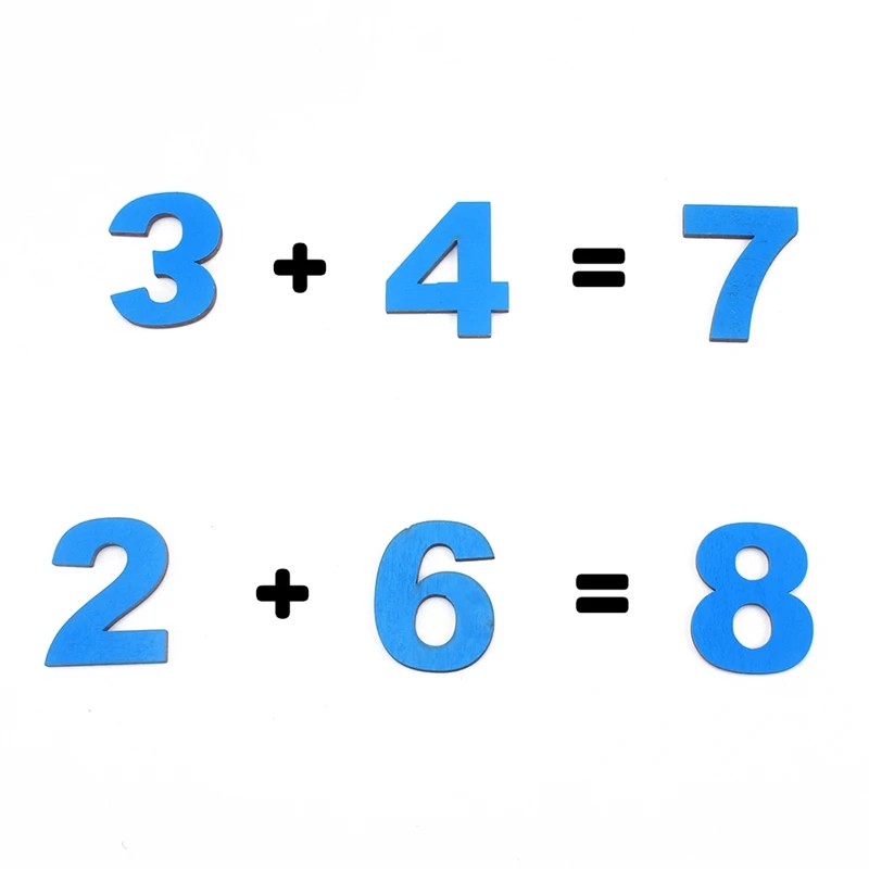 Montessori Mathematics Wood Number 1-10 Kids Toy Baby Numbers Numeral Learning Educational Preschool Training