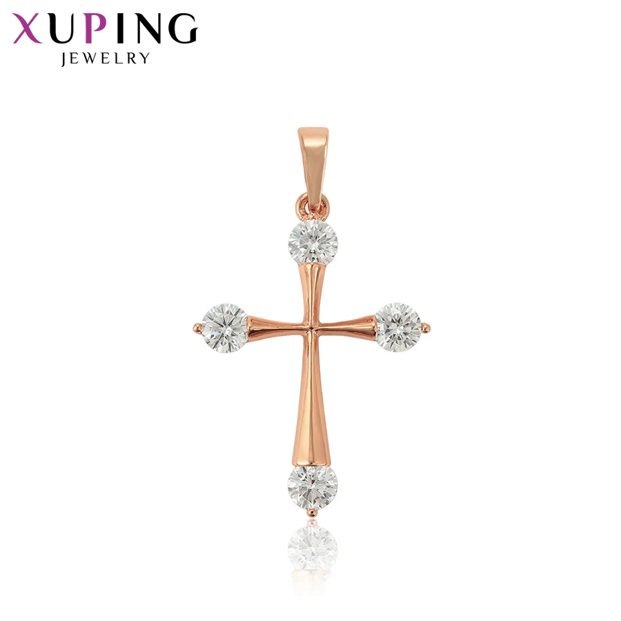 

11.11 Deals Xuping Jewelry Fashion Cross Shape Pandent Charm Design Rose Gold Color for Women Girl Christmas Gifts S120,1-33841