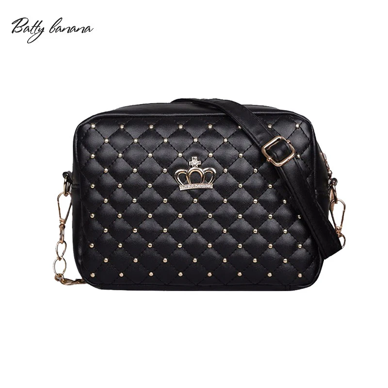 

BATTY BANANA Woman Side Bags Small for Ladies Chain Bag PU Leather Black Crossbody Women Handbags Solid Female Bag