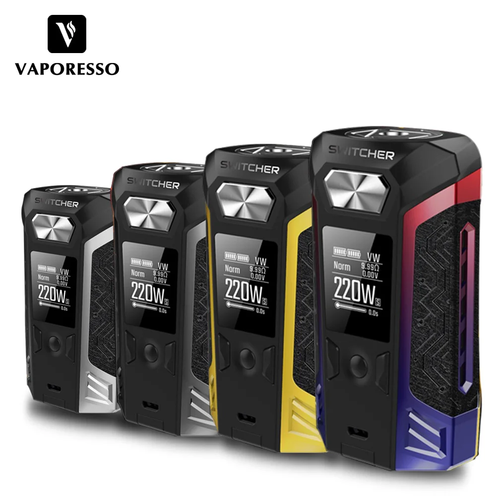 Original Vaporesso Switcher TC Box Mod 220W Electronic Cigarette Vape Box Mod for NRG Tank Atomizer 510 Thread RDTA RDA RTA Tank Original Vaporesso Switcher TC Box Mod 220W Electronic Cigarette Vape Box Mod for NRG Tank Atomizer 510 Thread RDTA RDA RTA Tank