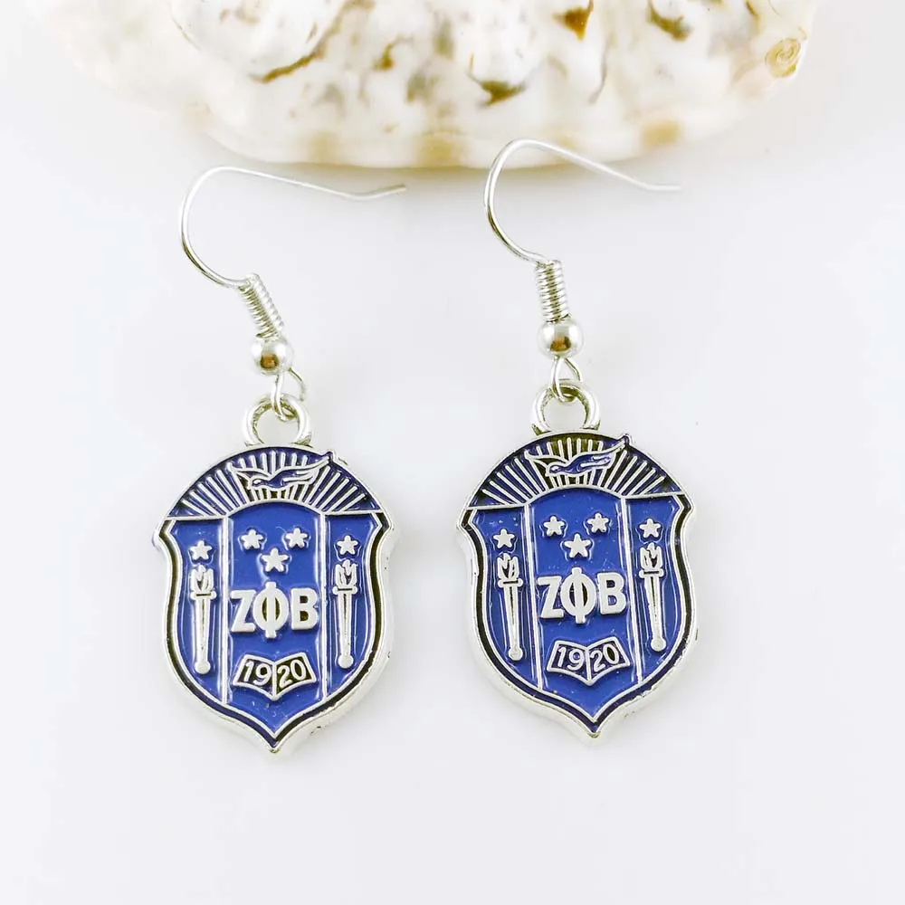 Прямая поставка ZETA PHI BETA Sorority защитные серьги|shield earrings|drop earringszeta phi beta sorority |
