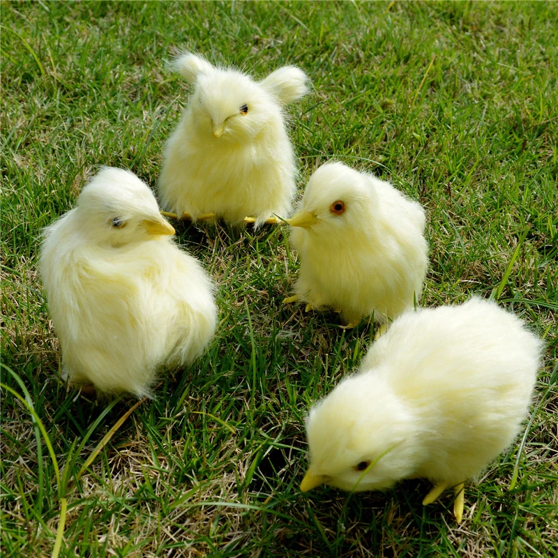 

Realistic Lifelike Easter Baby Chick Plush Furry Animal Spring Figurine Chicken