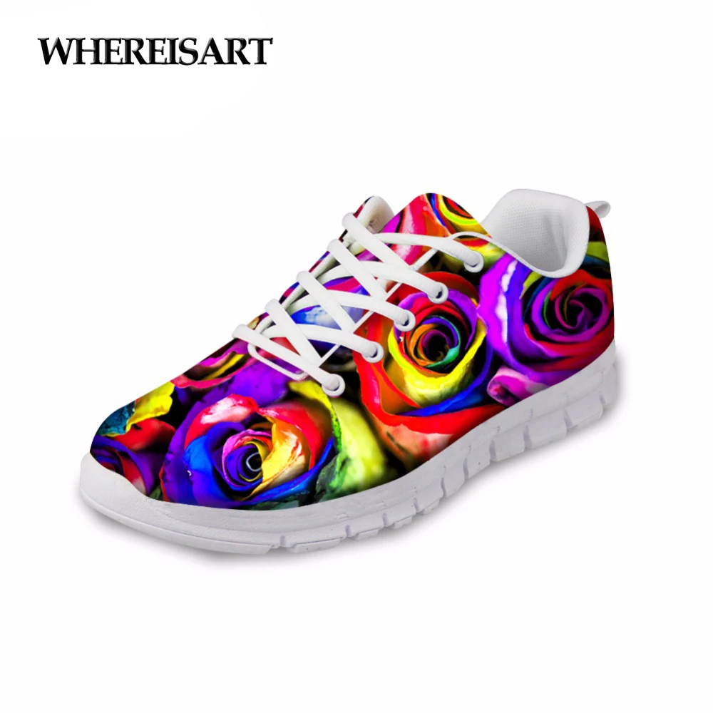 

WHEREISART New Spring Women Casual Shoes Breathable Mesh Walking Sneakers Ladies White Traniers Chaussure Femme Sapatos Feminino