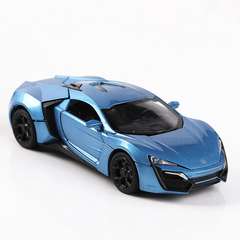 

1:32 Lycan sports car Sound and light belt pull-back vehicle simulation alloy car model crafts decoration collection toy tools