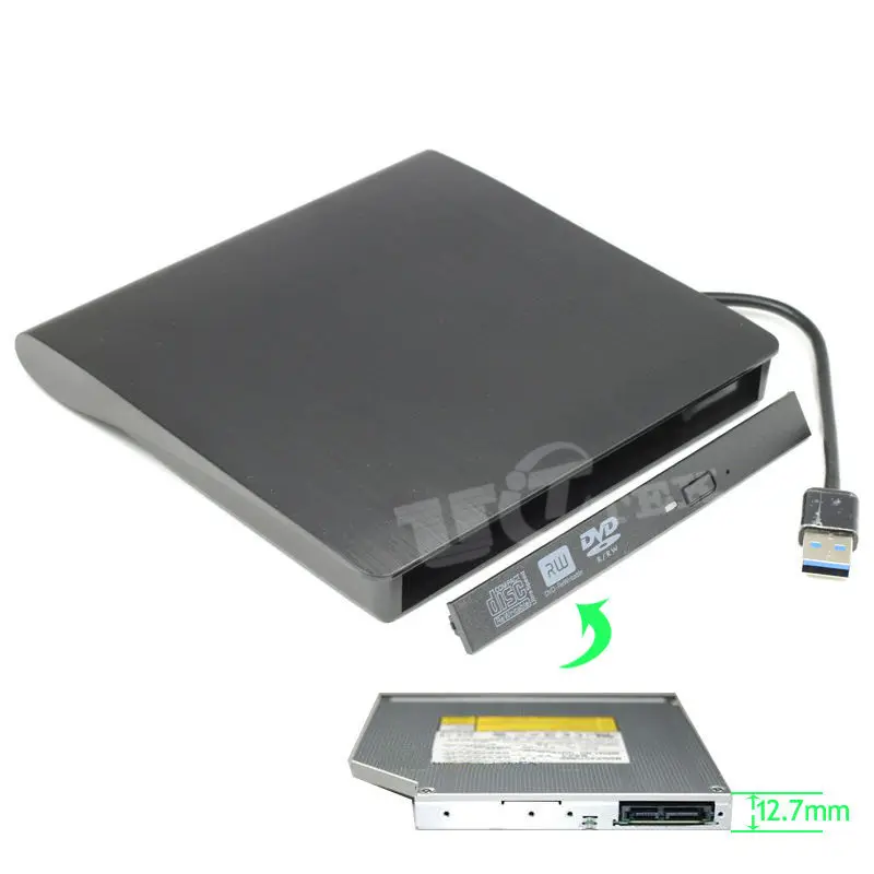 Внешний DVD Rom чехол USB 3,0 до 12,7 мм SATA Корпус для CD DVD RW ГОРЕЛКА