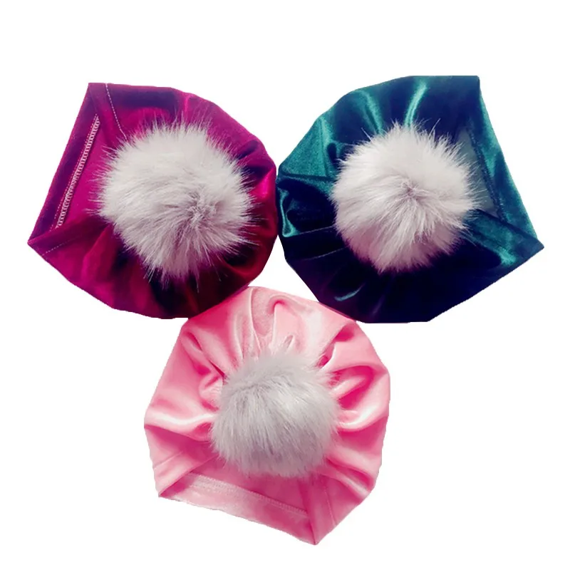 

Winter Warm Hat Toddler Baby Boys Girls Gold Velvet Ski Caps Kids Headwrap Ear Warmer 1~3T