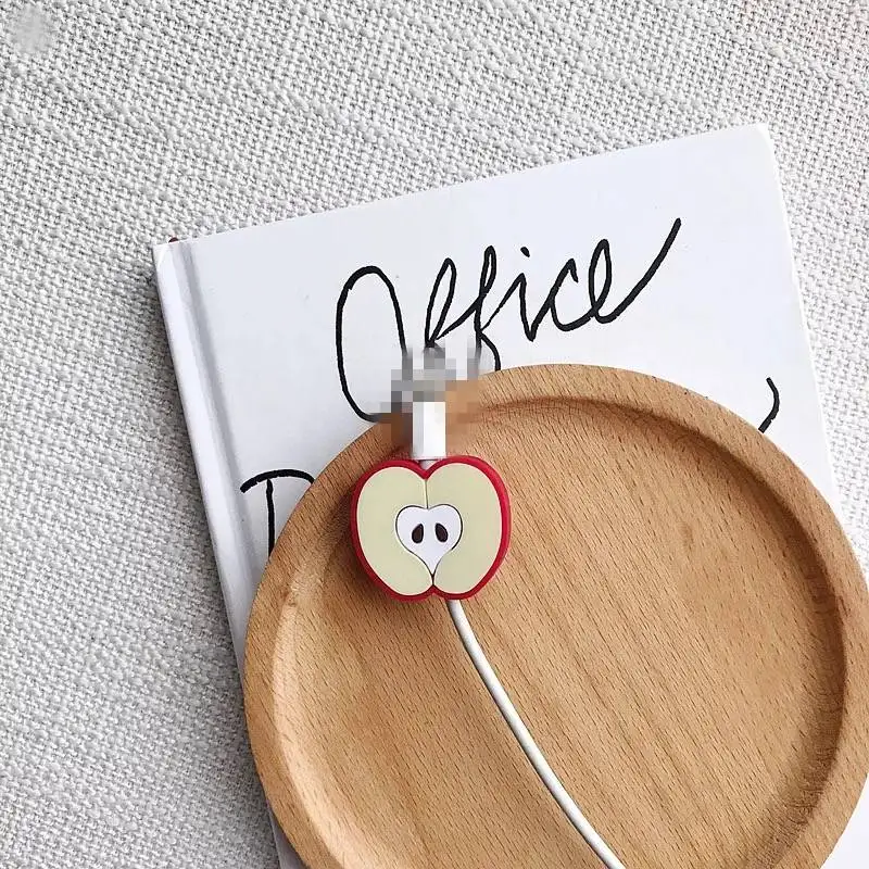 For Iphone Data Line Protector For Iphone7 8 Plus 6 6S 5 5S X XS Max XR Case Cute Animals Fruit Mobile Phone Accessory