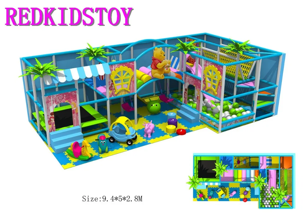 

Custom-made Jungle Themed L Shape Indoor Soft Zone For Toddler HZ-170719