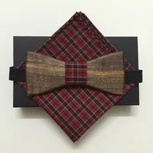 Мужские галстуки дизайн Мода ручной работы деревянный лук Галстуки бабочка галстуки с карманом квадратный для мужчин деревянный галстук-бабочка галстук