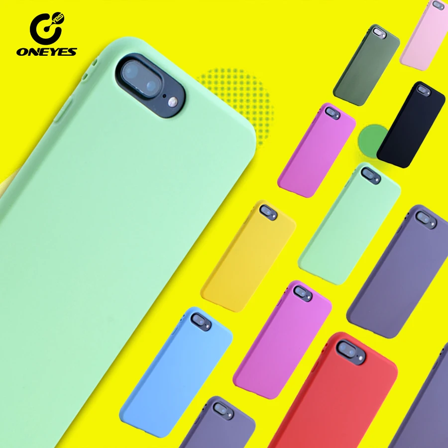 Сплошной цвет силиконовый чехол на айфон 5s SE 5 6S плюс 7 8 Plus Макарон телефон для Iphone
