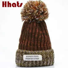 Которая в душе модная разноцветная женская зимняя шапка с помпоном Повседневная шар-помпон теплая шапка с черепами повседневная женская шапка с помпоном