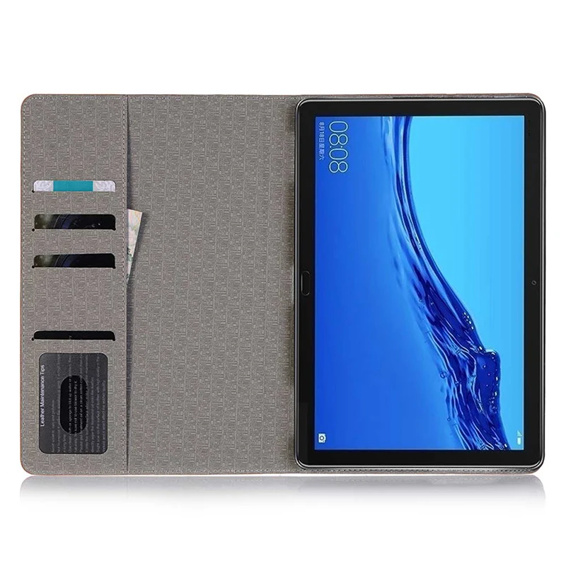 Case for Huawei Mediapad M5 Lite 10.1'' BAH2-W19 L09 W09 Wood Grain PU Leather Smart Cover SleepWake Tablet Flip Stand Case (49)