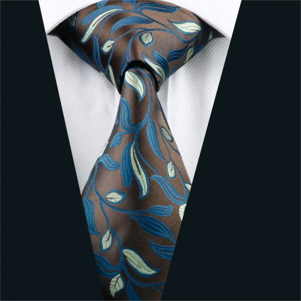 Dh-1146 Для мужчин s Шелковый Галстук коричневый новинка галстук шелк жаккард Галстуки для Для мужчин Бизнес Свадебная нарядная одежда