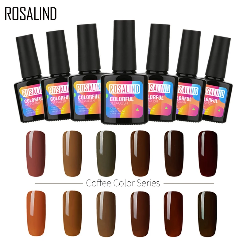 

ROSALIND 10ml Colorful Gel Polish Coffee Color Series UV Gel Varnish Long Lasting Gel Lacquer Magnetic Gel Nail Polish Nail Arts