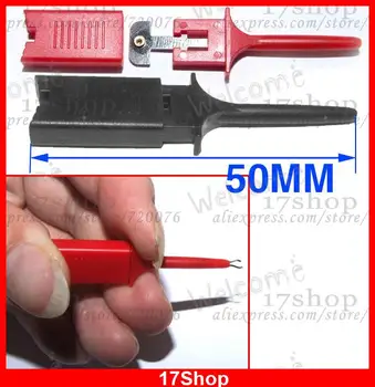 

20 pcs Red black Grabbers Probes SMD SMT IC Hook Test Clip Flat Cables