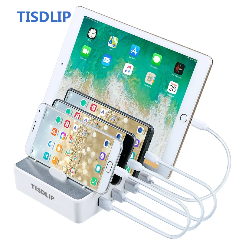 

TISDLIP Smart Home Electronic Power Strip Socket Fast Charging 4 USB Surge Protector For Mobile Phones for Smartphones Tablets