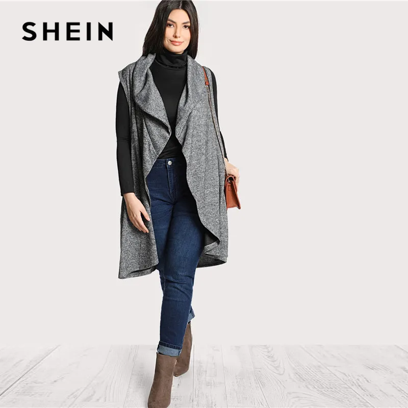 SHEIN Топ С Длинным Рукавом И Воротником Стойкой Стильная Однотонная