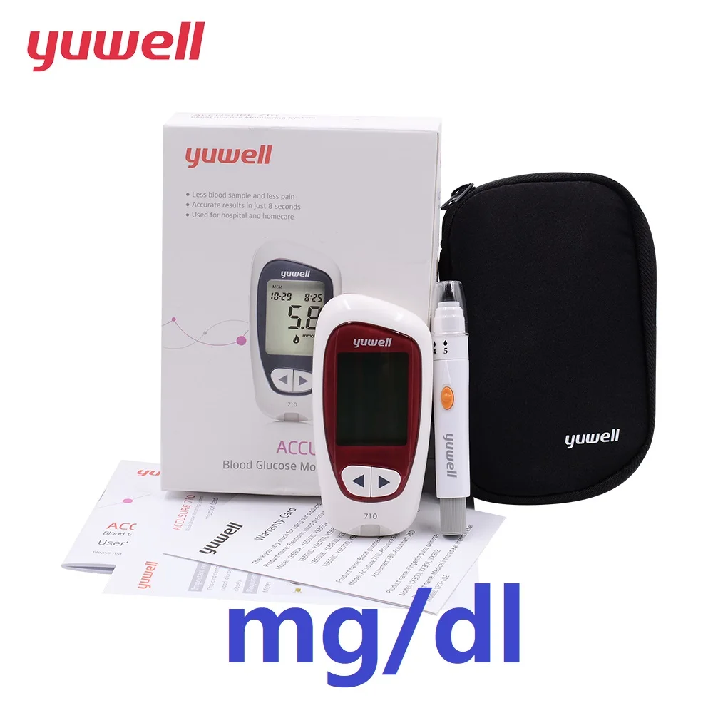yuwell Blood Glucose Meter Unit mg/dl With 100pcs Glucose Blood Test