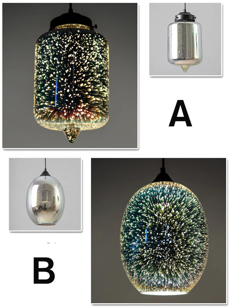 Современные 3D красочные Nordic звездное небо висит Стекло абажур подвесной светильник огни E27 светодио дный для Кухня Ресторан Гостиная