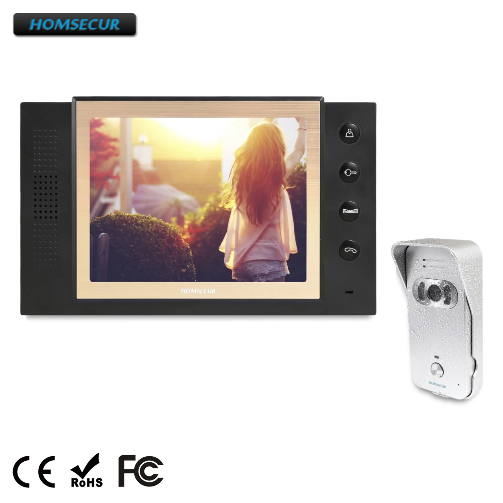 

HOMSECUR 8" Video Door Phone Intercom System+One Button Unlock for House/Flat TC021-S + TM801-B