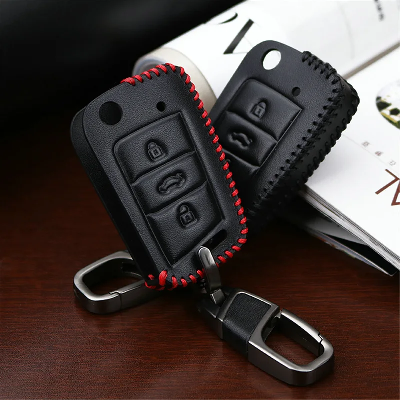Genuine Leather Car Key Case Cover For Seat Leon 2 Fr Cupra 5f Mk3
