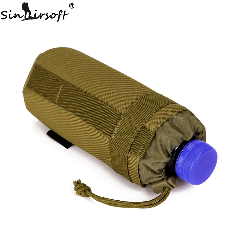 SINAIRSOFT MOLLE System Water Bottle Climbing Bags D-ring Holder Drawstring Pouch Army Durable Travel Hiking Water Bag