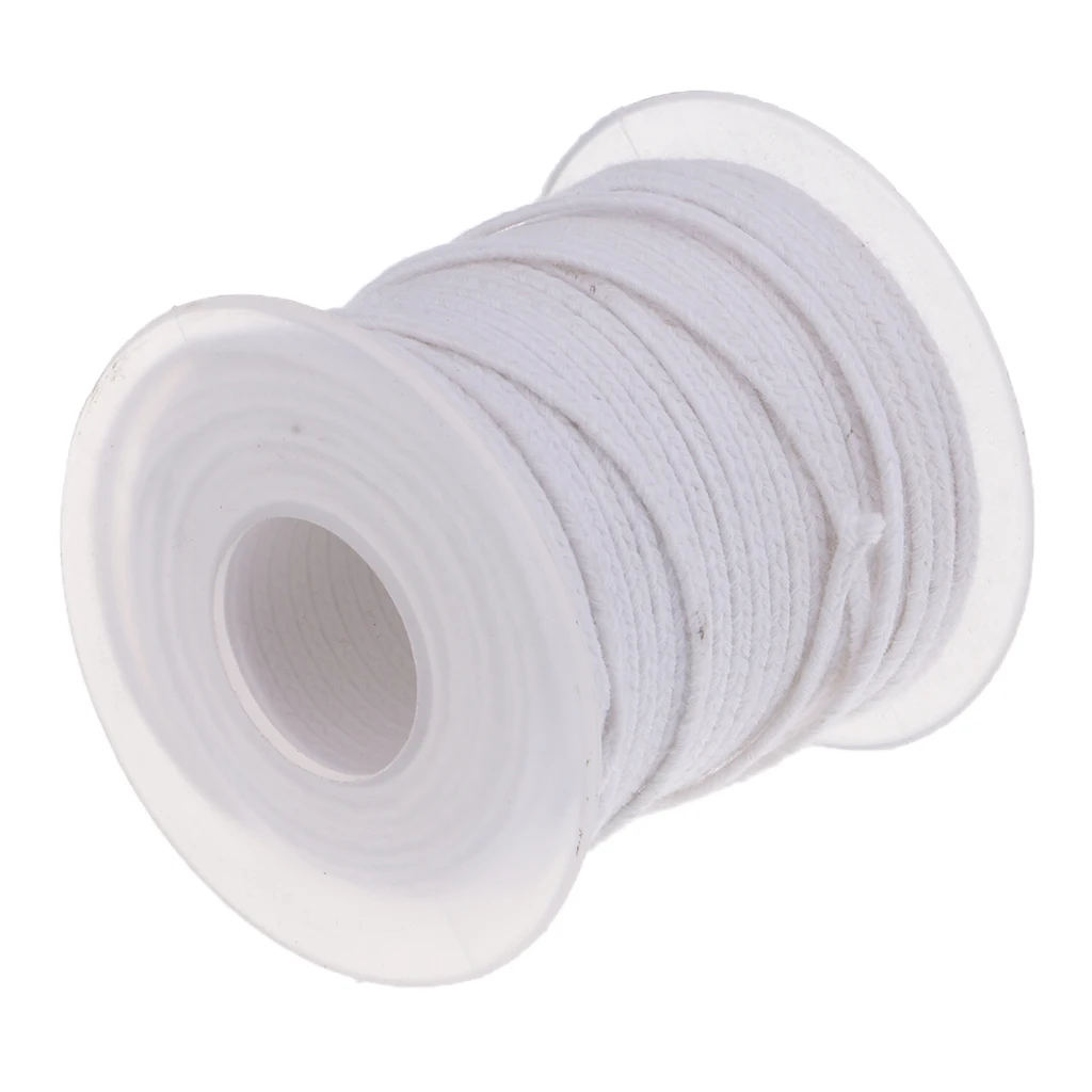 MagiDeal 1 Spool of 30 Meters / 98 Feet Cotton Braided Candle Wick for Candle Making DIY Candle Craft White