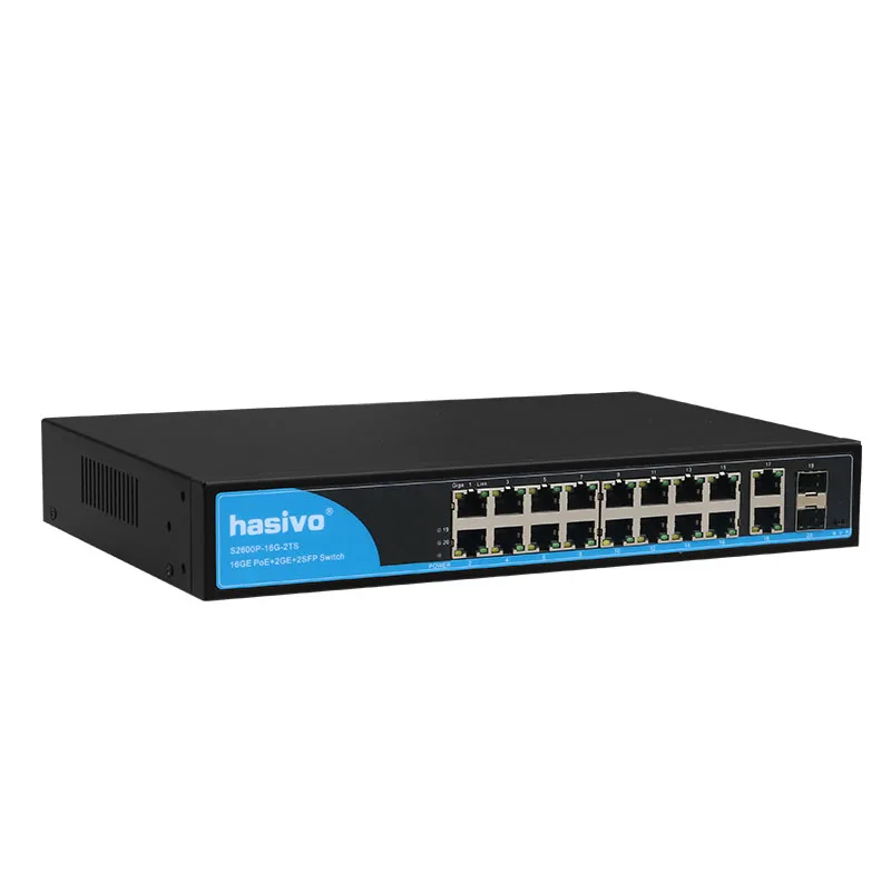 16 Ports POE Switch With 2 Gigabit SFP 16 PoE 2 SFP Ports Gigbit PoE Ethernet Network Switch 1000Mbps 16 Ports POE Switch With 2 Gigabit SFP 16 PoE 2 SFP Ports Gigbit PoE Ethernet Network Switch 1000Mbps