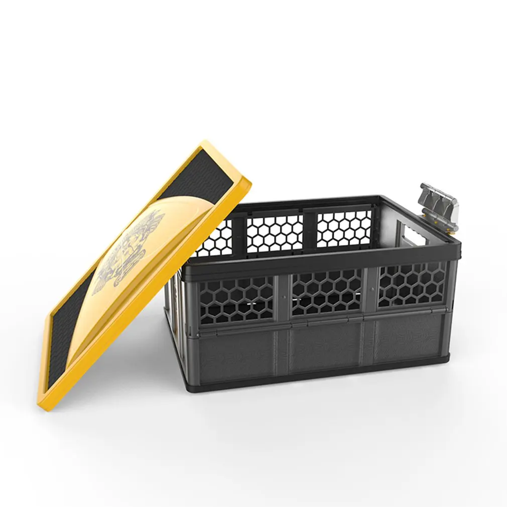 

Storage Box Collapsible Storage Bin Container Grated Wall Utility Basket Tote Folding Storage Box