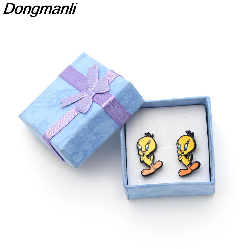 P2658 Dongmanli мультфильм анимация птица из нержавеющей стали пирсинг для уха гвоздики