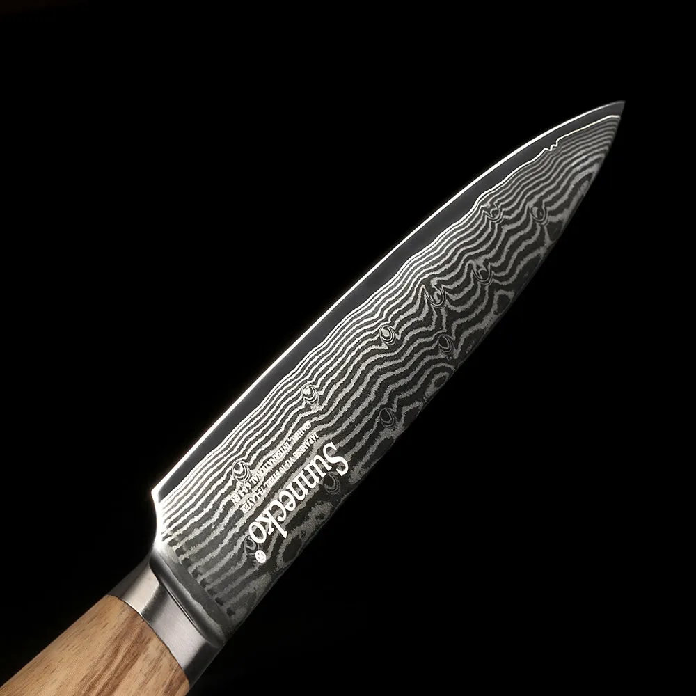 Sunnecko " дамасский нож для нарезки 73 слоев японской стали острое лезвие оригинальная деревянная ручка кухонные ножи для фруктов и овощей
