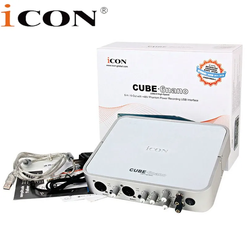 Звуковая карта ICON Cube 6Nano VST с интерфейсом USB для записи 6 аудиовходов и выходных