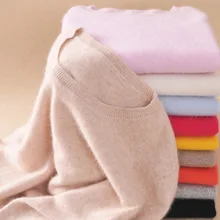 Alta qualidade 2020 outono inverno cashmere algodão misturado de malha camisolas femininas e pulôveres jérsei jumper pull femme hiver()