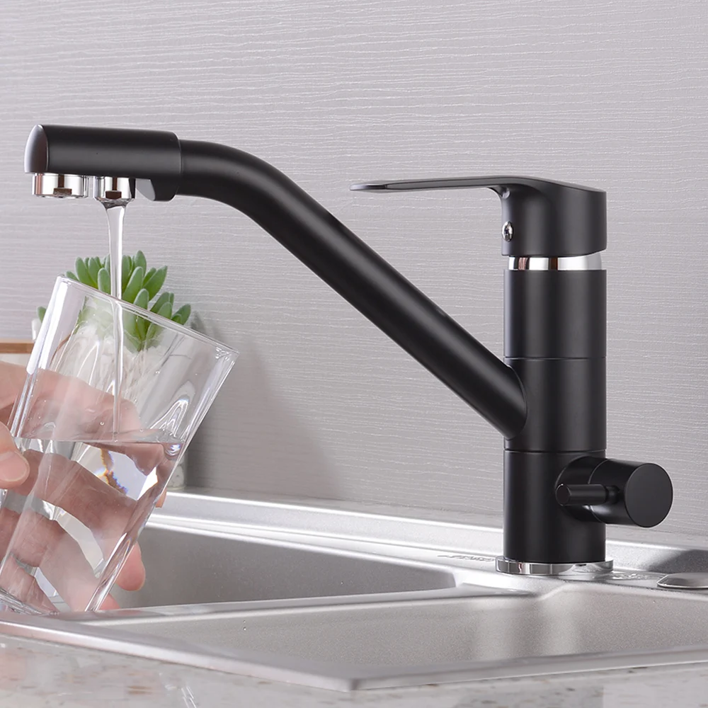  Kitchen Faucet Filter Water Swivel Drinking Faucet Dual Spout Purifier Kitchen Faucets Vessel Sink  - 33041895262