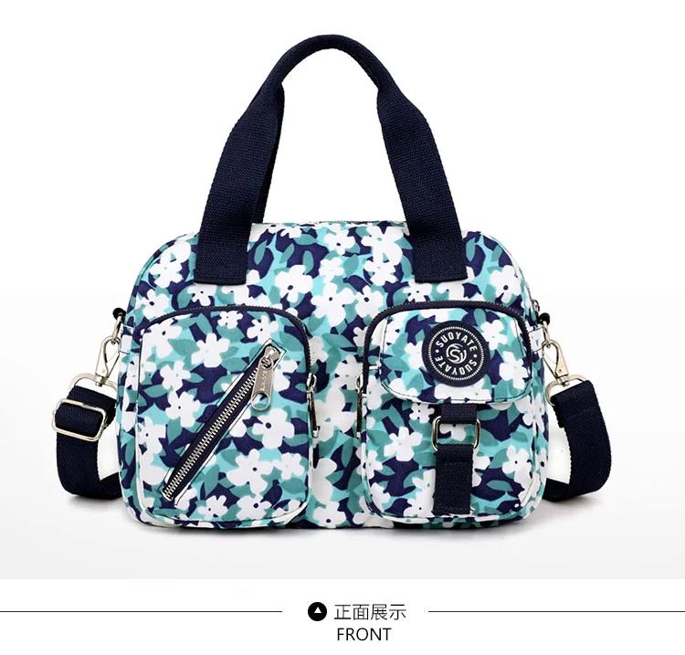Высококачественная женская сумка через плечо, дамская сумка с принтом, сумка-тоут, нейлоновая Повседневная сумка-мессенджер, пляжная сумка для покупок, 13 цветов