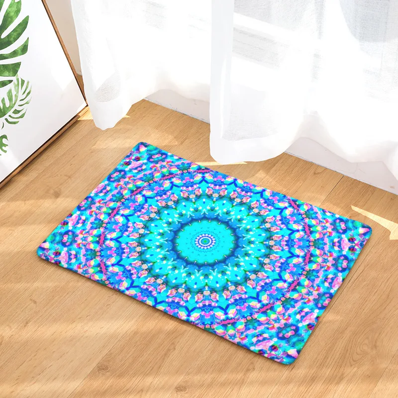 Психоделические индийские мандалы цветочные коврики Нескользящие Коврики для входной двери кухня гостиная спальня ковры 40*60 см