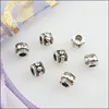 50Pcs Tibetan Silver Tone Tiny Round Tube Spacer Beads Charms 4mm ► Photo 3/4