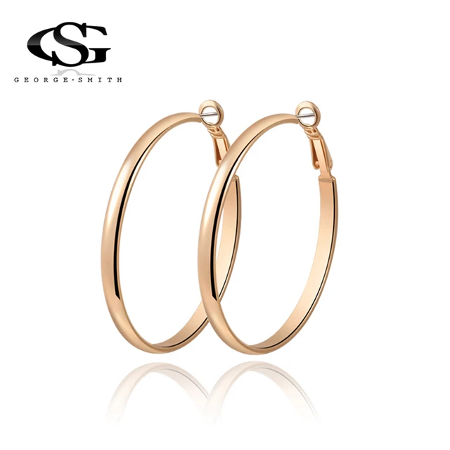 Gs Gold Color Circle Creole Earrings Stainless Steel Round Gs Gold Color Circle Creole Earrings Stainless Steel Round Wives Hoop Gifts For