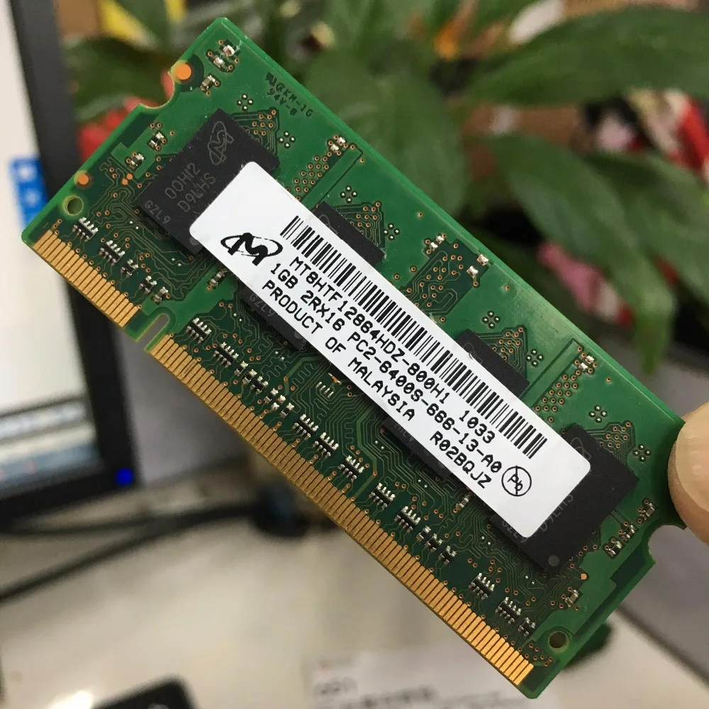 ميكرون شرائح الدفتري المحمول 1 جيجابايت 2 جيجابايت 1 جرام 2 جرام PC2 ddr2 5300 ثانية 6400 ثانية 667 800 667 ميجا هرتز 800 ميجا هرتز ECC الدفتري المحمول ذاكرة RAM