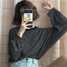YouGeMan T Shirt Femme 2019 Spring Autumn Korean Style Ulzzang Harajuku Retro Long Sleeve O-neck Striped T-shirt For Women Tops YouGeMan T Shirt Femme 2019 Spring Autumn Korean Style Ulzzang Harajuku Retro Long Sleeve O-neck Striped T-shirt For Women Tops