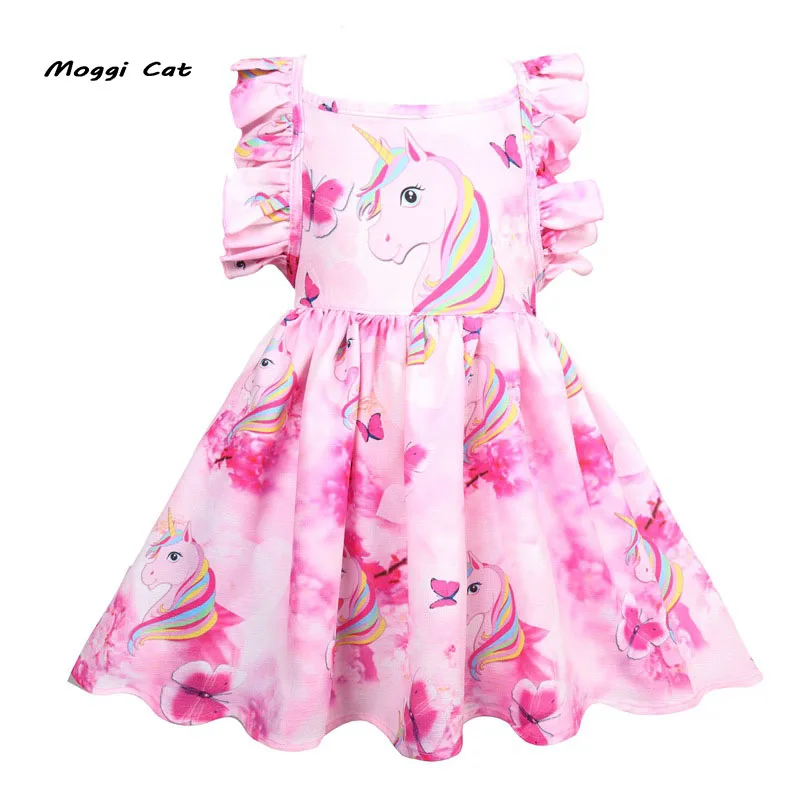 Moggi Cat Baby dresses for girls infant cotton clothing sleeveless tutu dress beautiful summer clothes Unicorn Girl Dress (6)