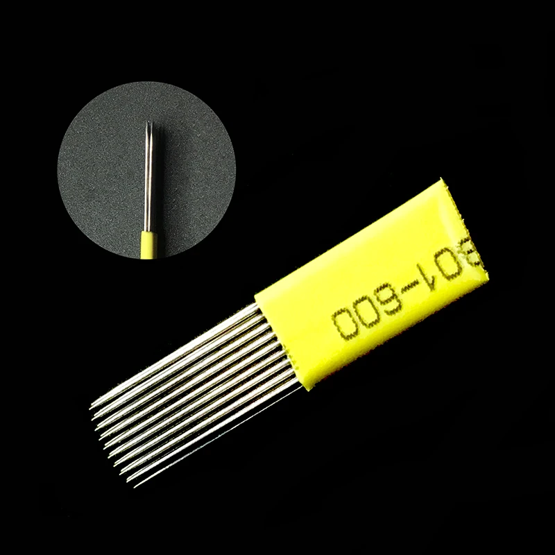 

100 pcs Double Row U 19 Microblading Shading Blades Tattoo Needles Fog Eyebrow Permanent Makeup Manual Tool Needle Manual Pen