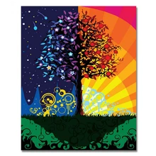 MOLEK DIY картина маслом по номерам комплект дерево абстрактная акриловая Картина на холсте Современный домашний декор стены искусства для гостиной